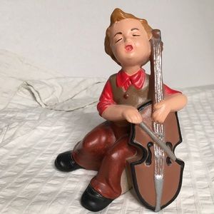 Homemade‎ ceramic cello player boy hand painted (JJ